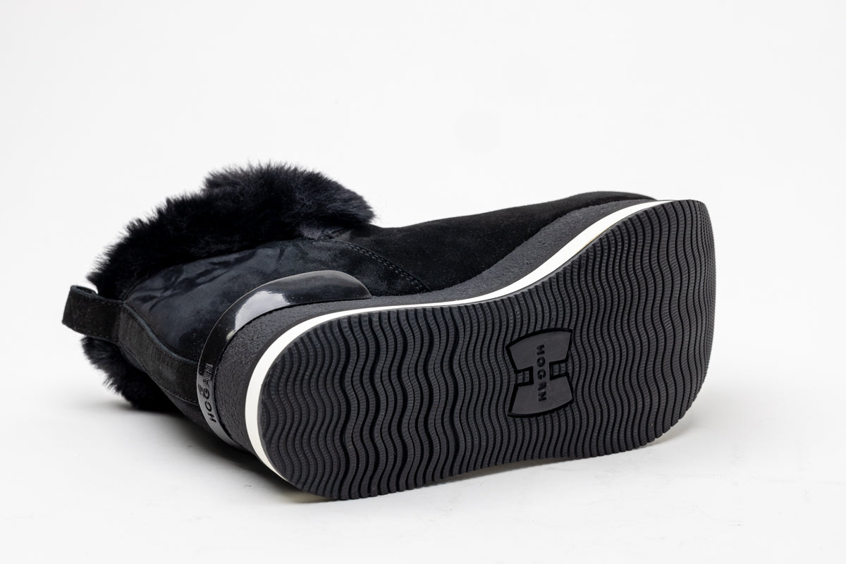 Hogan Faux Fur Trim Booties