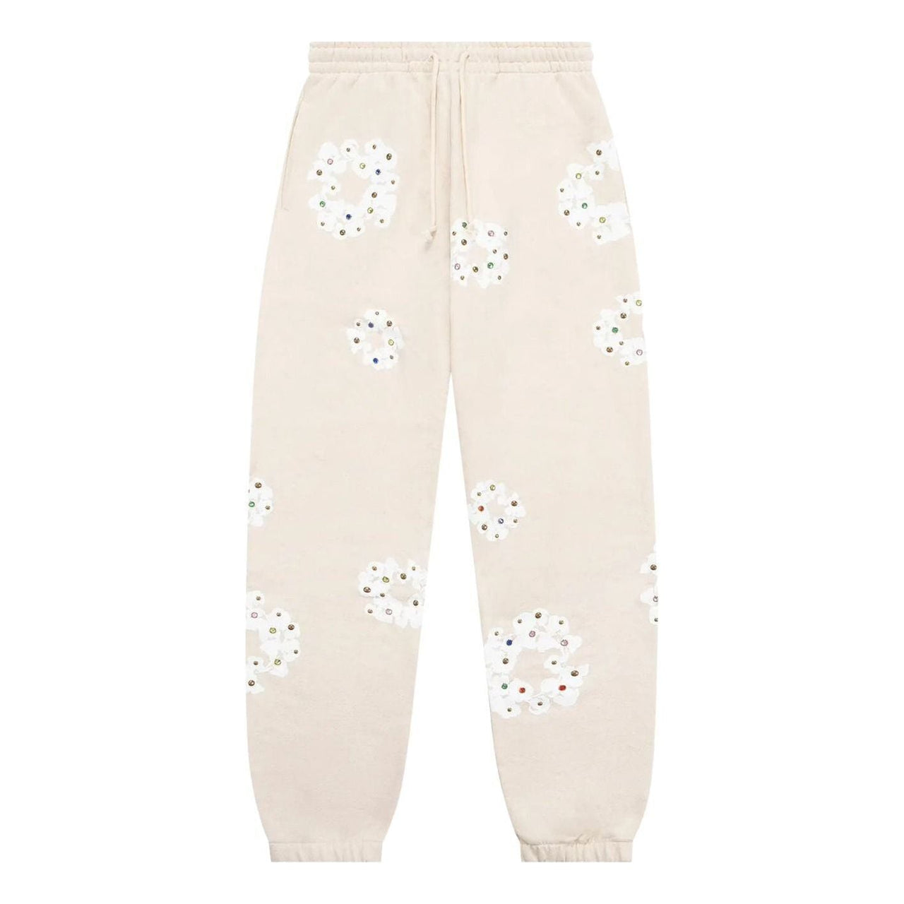 Denim Tears Rhinestone Cotton Wreath Sweatpants 'Oatmeal' 024-011-037