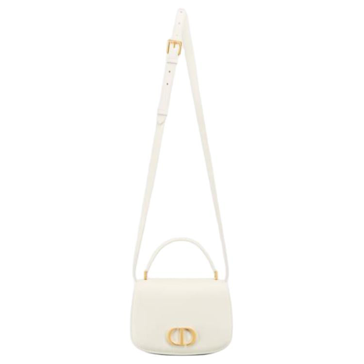 DIOR Calfskin Shoulder Bag Crossbody Bag Handbag Medium Size Women's Ecru