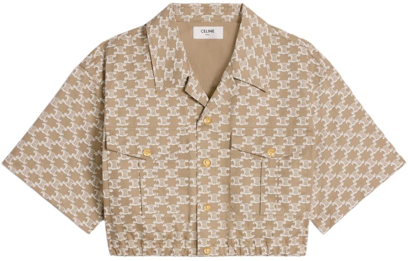 CELINE All-Over Printed Cropped Shirt