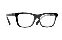 CHANEL Acetate Square Eyeglass Frames Women's Black