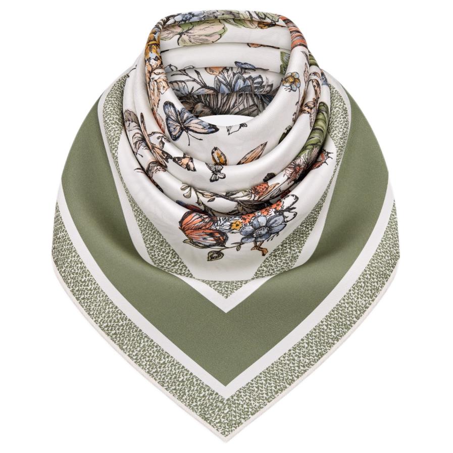 DIOR Silk Scarves Women's White/Light Green