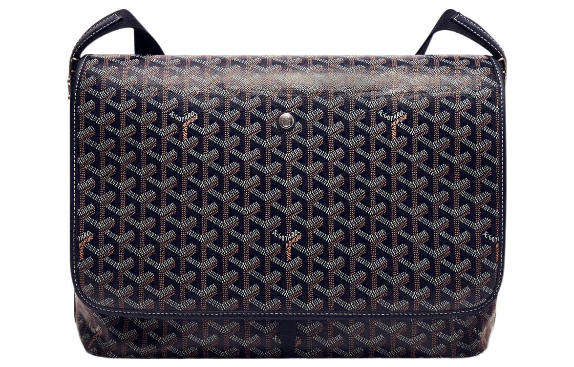 GOYARD CAPETIEN Canvas With Leather Envelope Bag Messenger Bag Shoulder Bag Crossbody Bag Medium Size Unisex Dark Blue