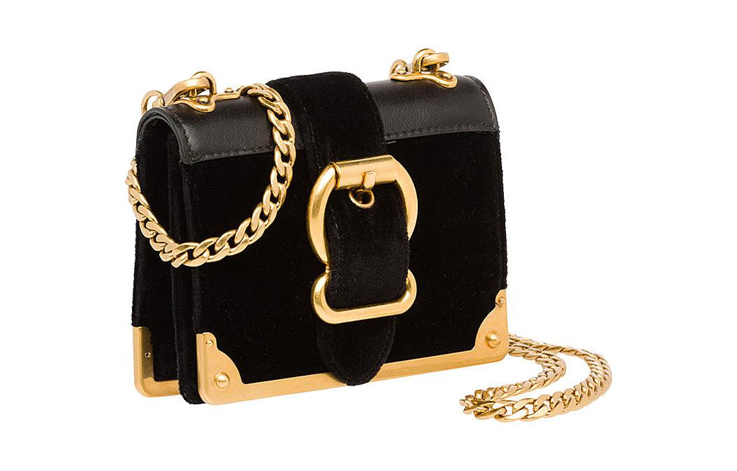 PRADA Calfskin One Shoulder Crossbody Coin Purses Women's Black