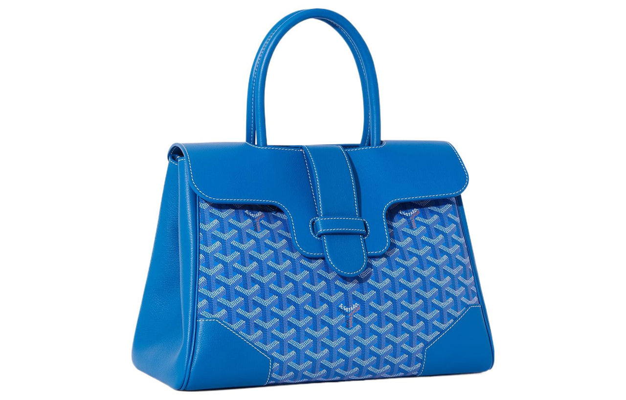 GOYARD Saigon Canvas With Leather Xigong Tote Handbags Shoulder Bags Large Size Unisex Blue