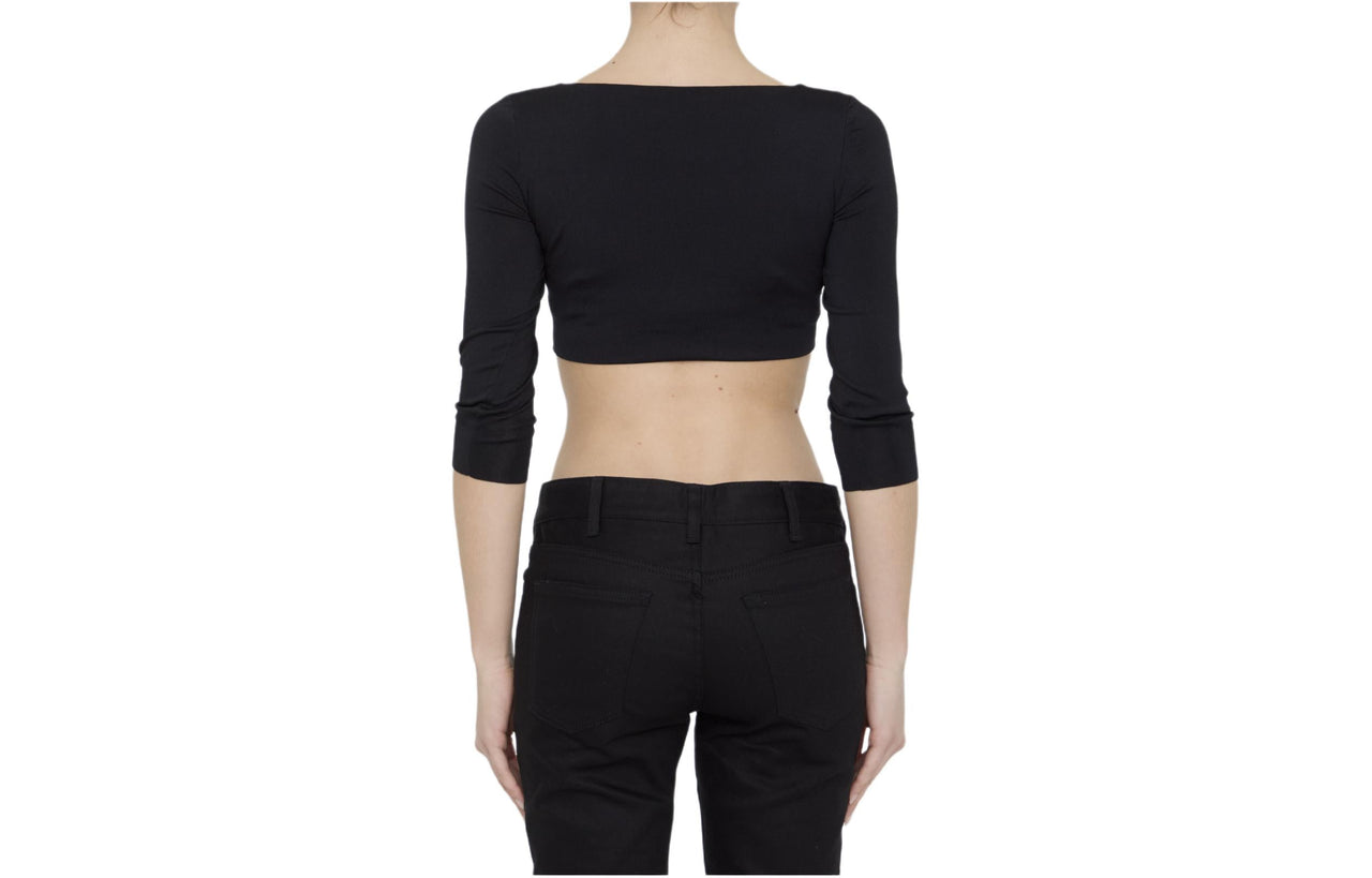 CELINE Draped Cropped Top