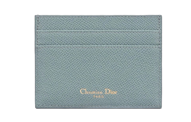 DIOR 30 Montaigne Grain Calfskin Card Holder Women's Cloud Blue