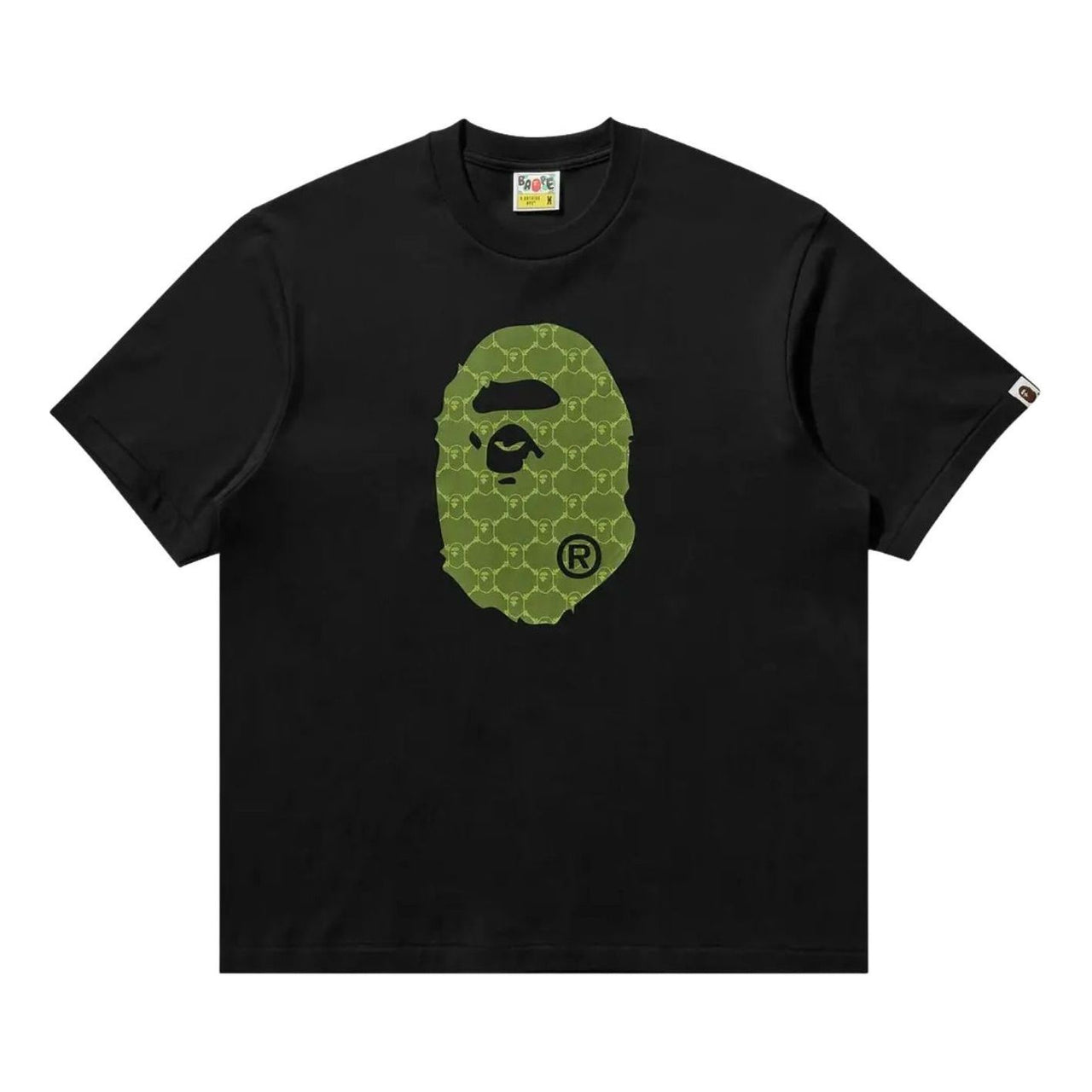 A Bathing Ape College Monogram Ape Head Relaxed Fit T-Shirt 'Black' 1L30-110-334-BLK