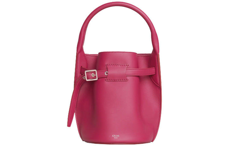 CELINE Cow Leather Bucket Bags Shoulder Bag Crossbody Bag Handbags Women's Raspberry