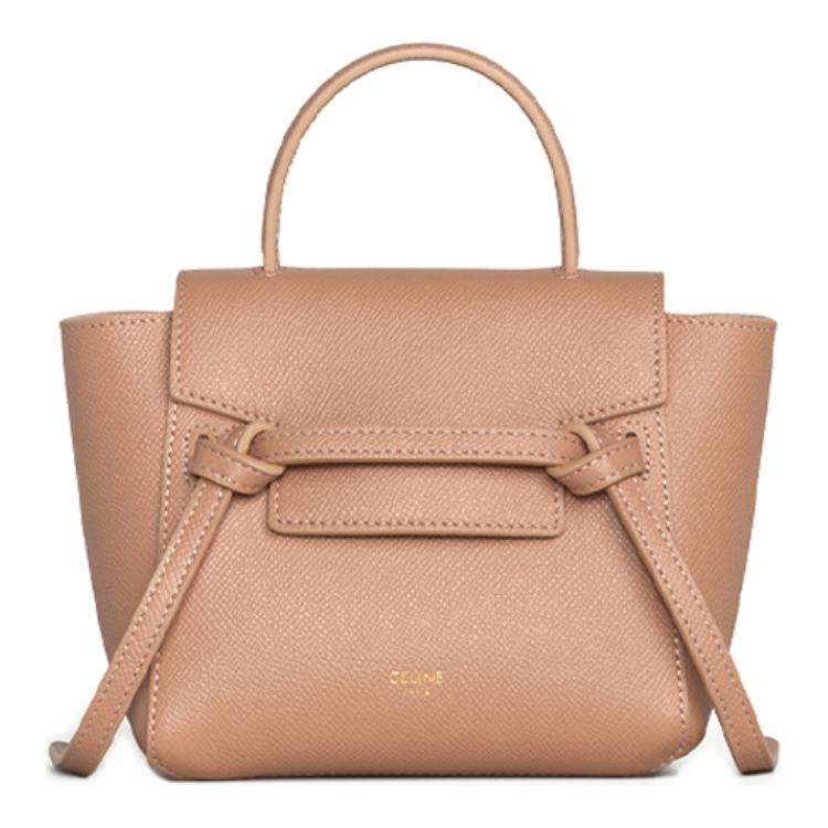 CELINE Belt Cow Leather Handbag Catfish Bag Shoulder Bag Crossbody Bag Handbag Women's Desert Rose