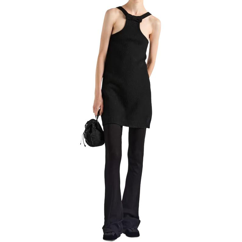 PRADA Bow Detailed Low Back Mini Dress