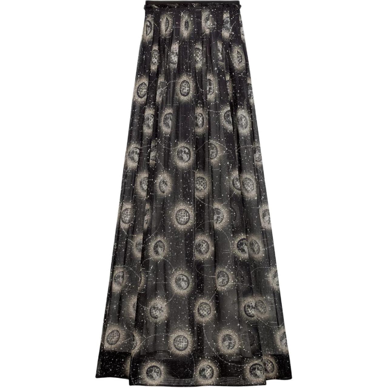 DIOR Long Flared Skirt Casual Long Skirts Women's Black