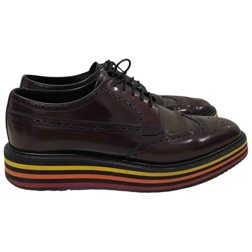 PRADA Casual Shoes Men's Red Brown