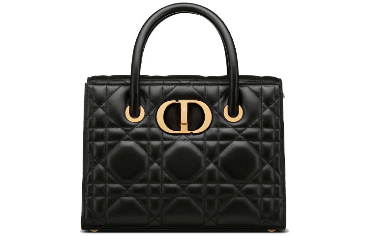 DIOR 30 Montaigne Sheepskin Shoulder Bag Crossbody Bag Handbag Medium Size Women's Black