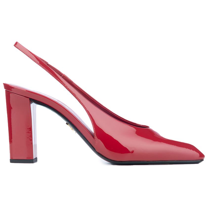 PRADA Chunky Heel High Heels Women's Red