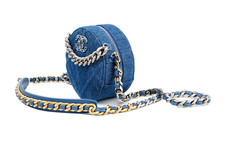 CHANEL 19Bag Denim Shoulder Bag, Crossbody Bag Women's Blue