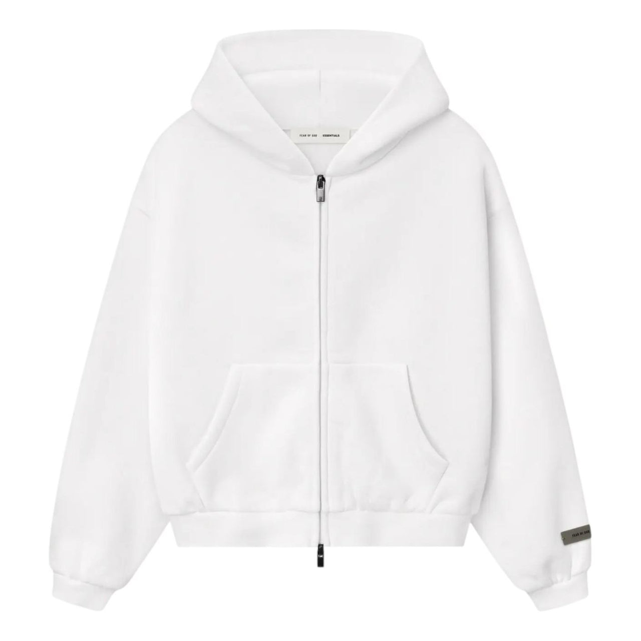 (GS) Fear of God Essentials Fleece Zip-Up Hoodie 'Cloud White' 785SP252034K