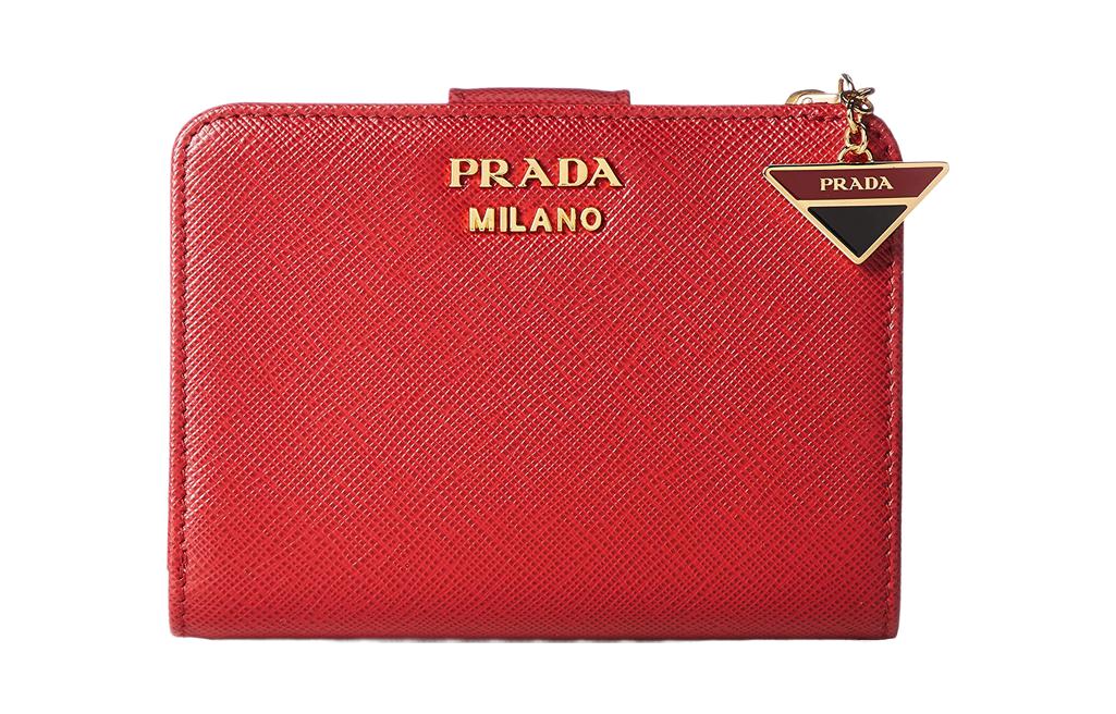 PRADA Cow Leather Wallet Regular Women's Red