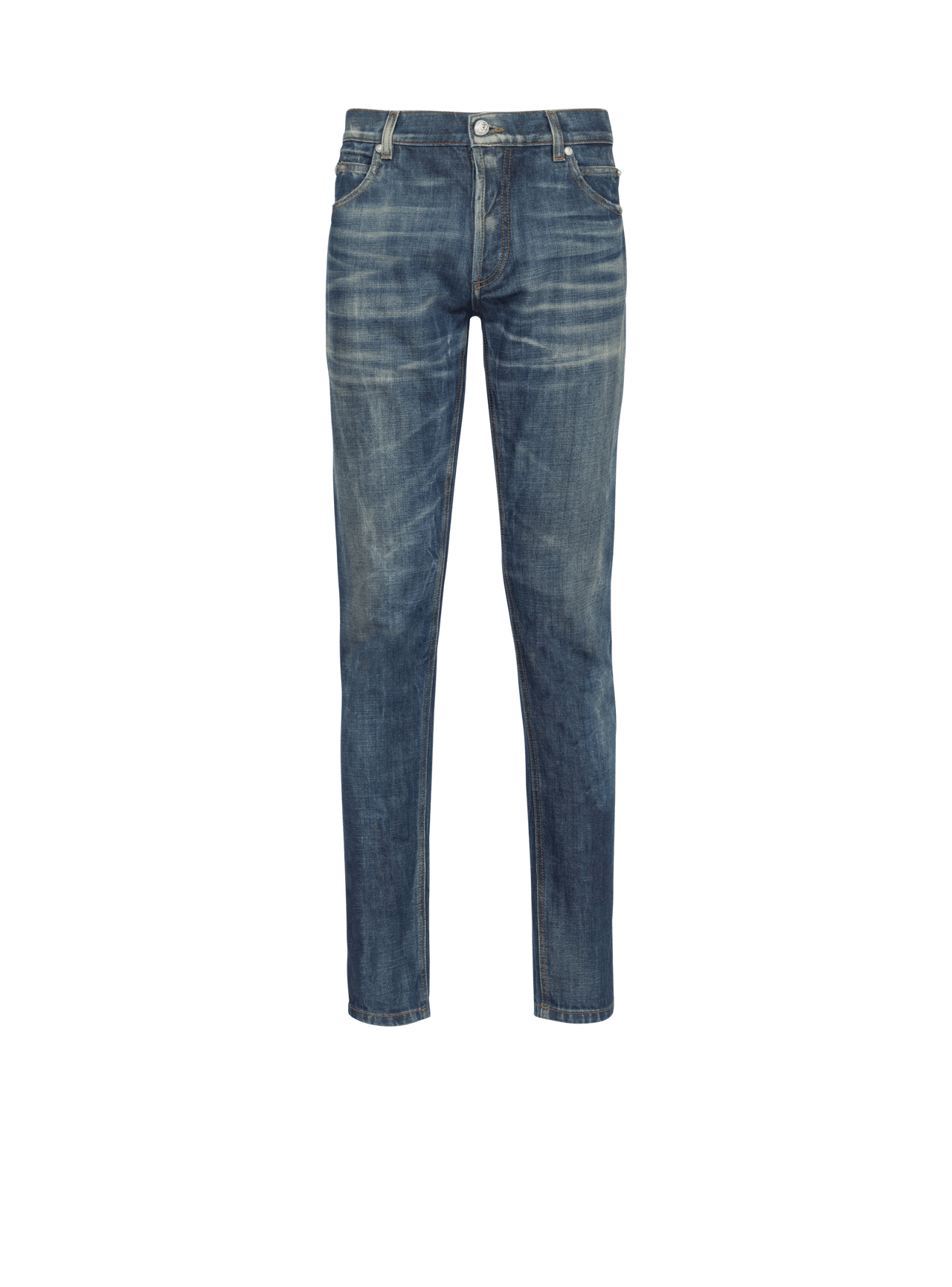 Balmain Men's Slim Jeans - Blue Denim Stonewash