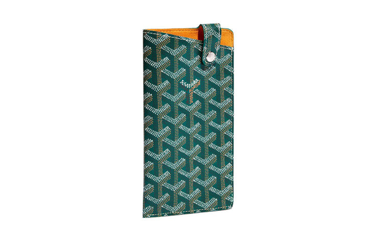 GOYARD Montmartre Canvas With Leather Cell Phone Pouch Large Size Unisex Green