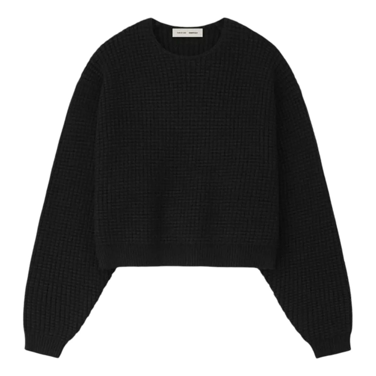(WMNS) Fear of God Essentials Heavy Waffle Crewneck 90's Sweater 'Vintage Black' 192HO257331FW-XXL
