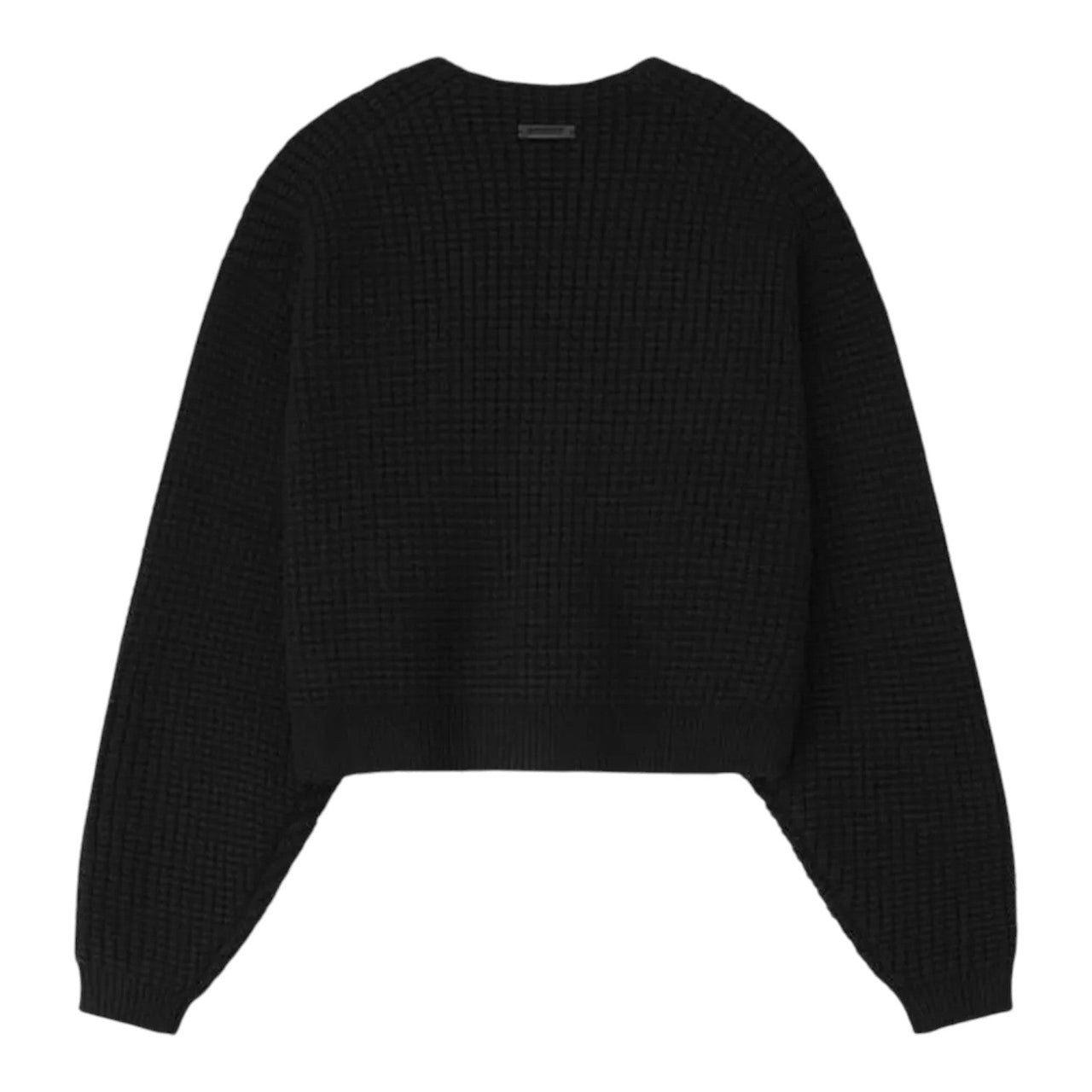 (WMNS) Fear of God Essentials Heavy Waffle Crewneck 90's Sweater 'Vintage Black' 192HO257331FW-XXL