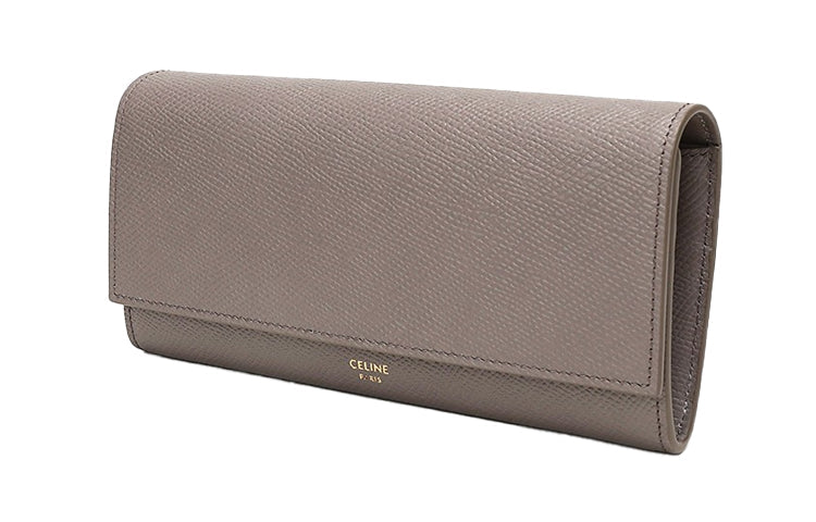 CELINE Cow Leather Wallet Women's Egg Stone Color