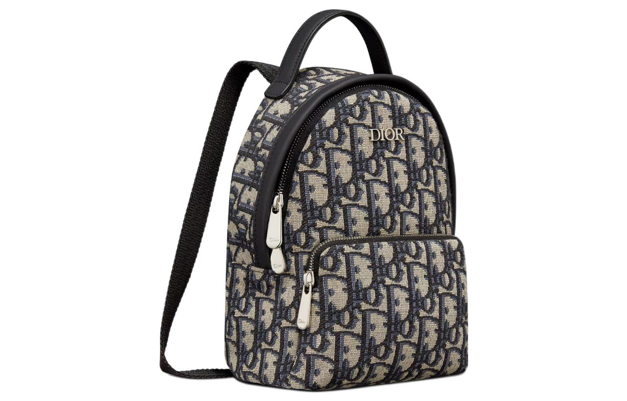 DIOR Cow Leather Backpack Mini Kids' Beige/Blue