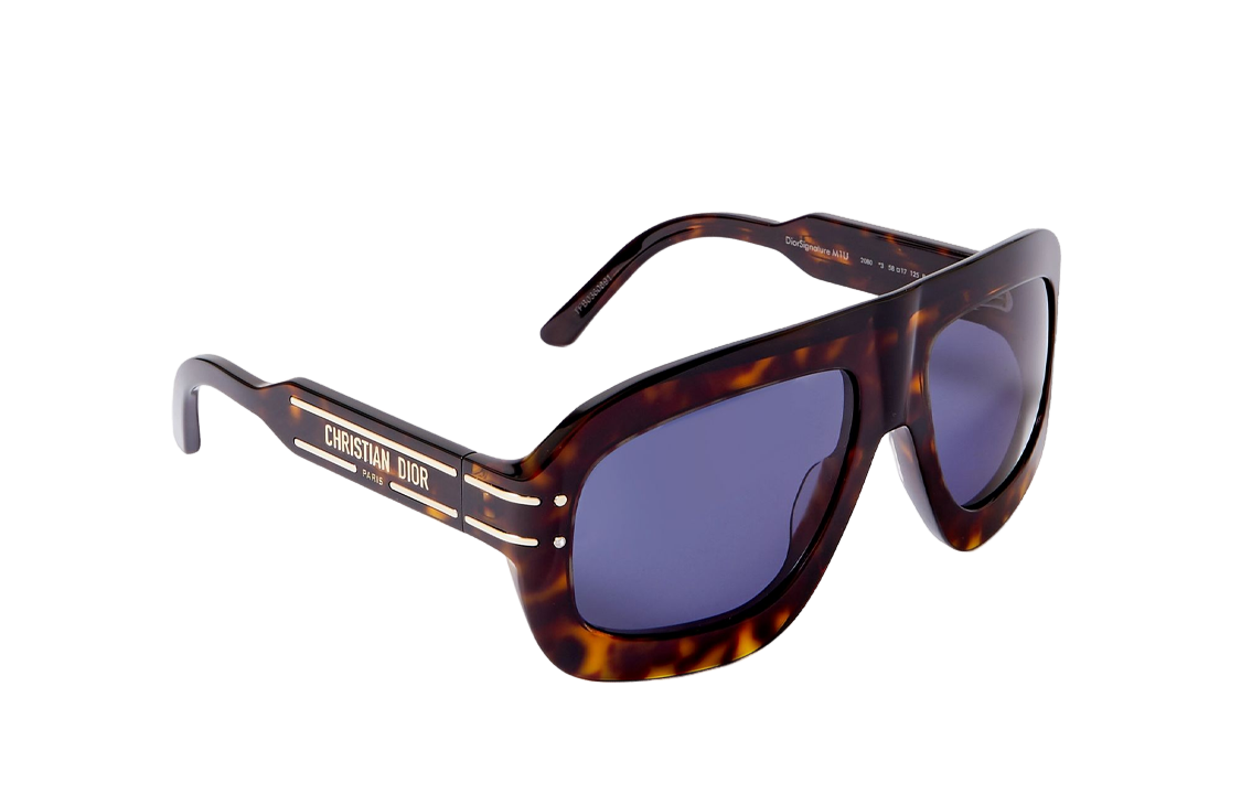 DIOR Acetate Irregular Shape Sunglasses Women's Tortoiseshell