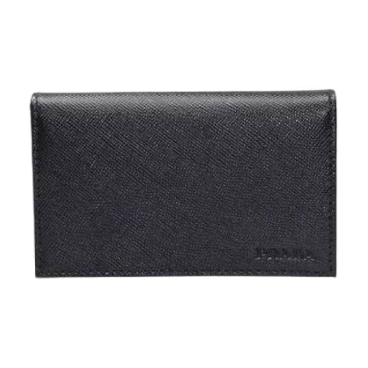PRADA Cow Leather Wallet Men's Black