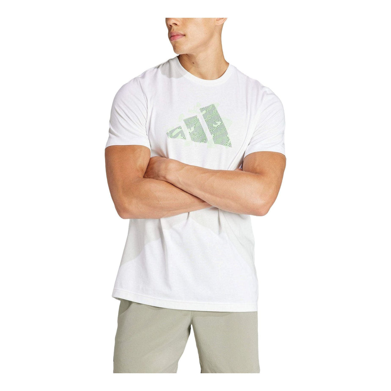 adidas Aeroready Logo Slam Graphic Tennis T-Shirt Asia Sizing 'White' IS2418