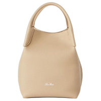 Loro Piana Grained Calfskin Bucket Bag Handbag Small Size Women's Brown