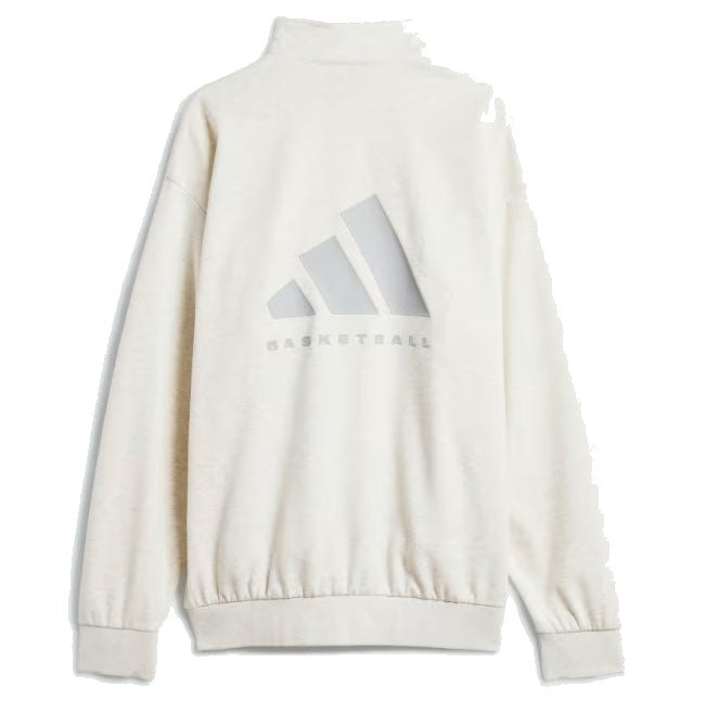 adidas Basketball Half-Zip Sweatshirt Asia Sizing 'White' IW1625