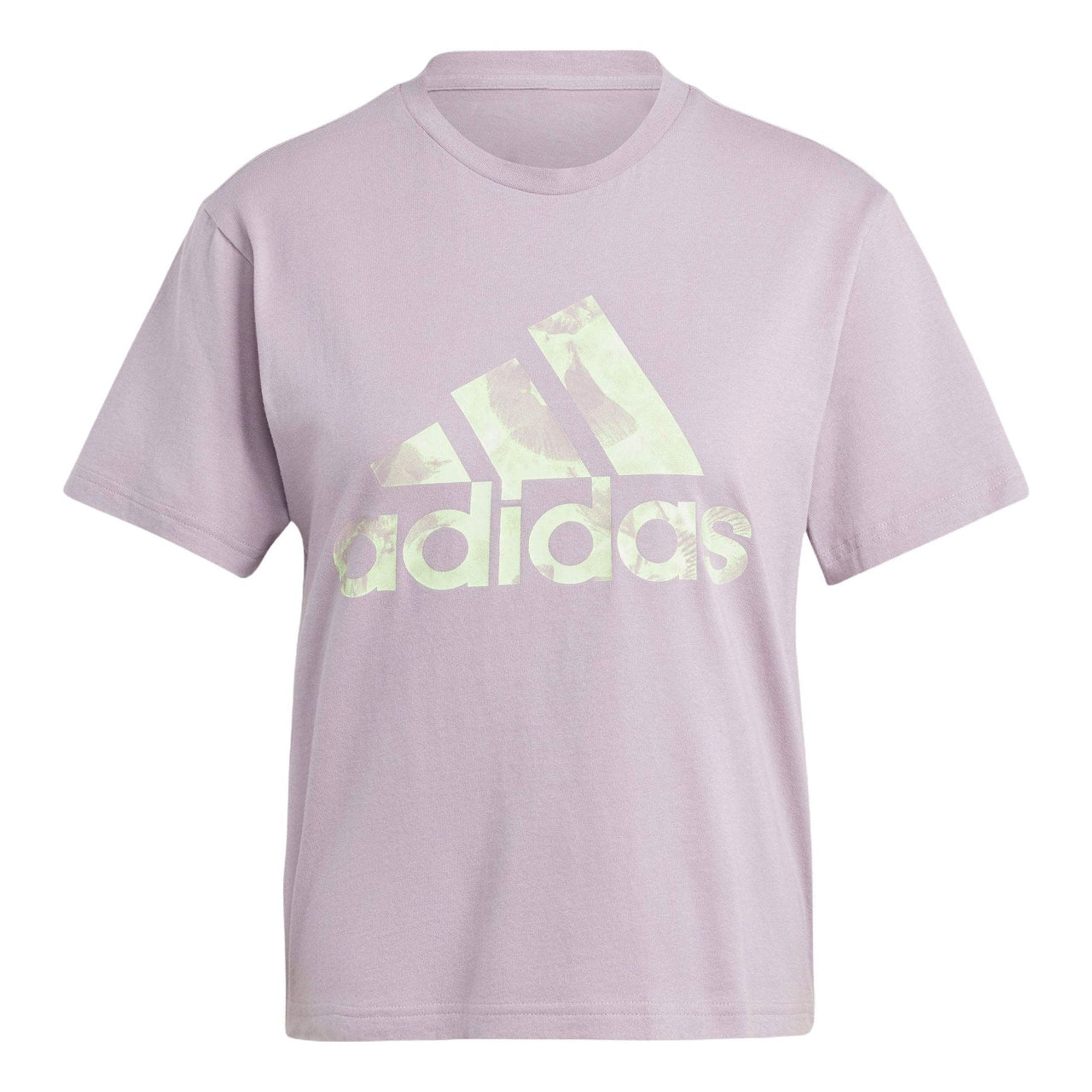 (WMNS) adidas Floral Big Logo T-shirt Asia Sizing 'Light Purple' IS4256