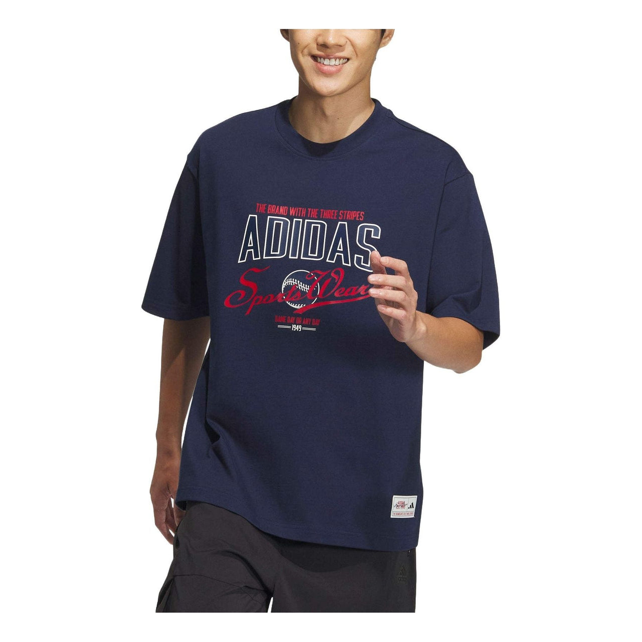 adidas MS Crewneck T-Shirt Asia Sizing 'Dark Blue' JN9473