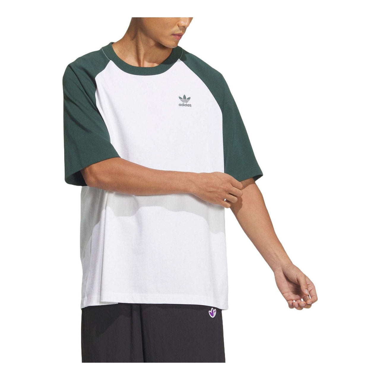adidas Adicolor Raglan T-Shirt Asia Sizing 'White Green' JM7264