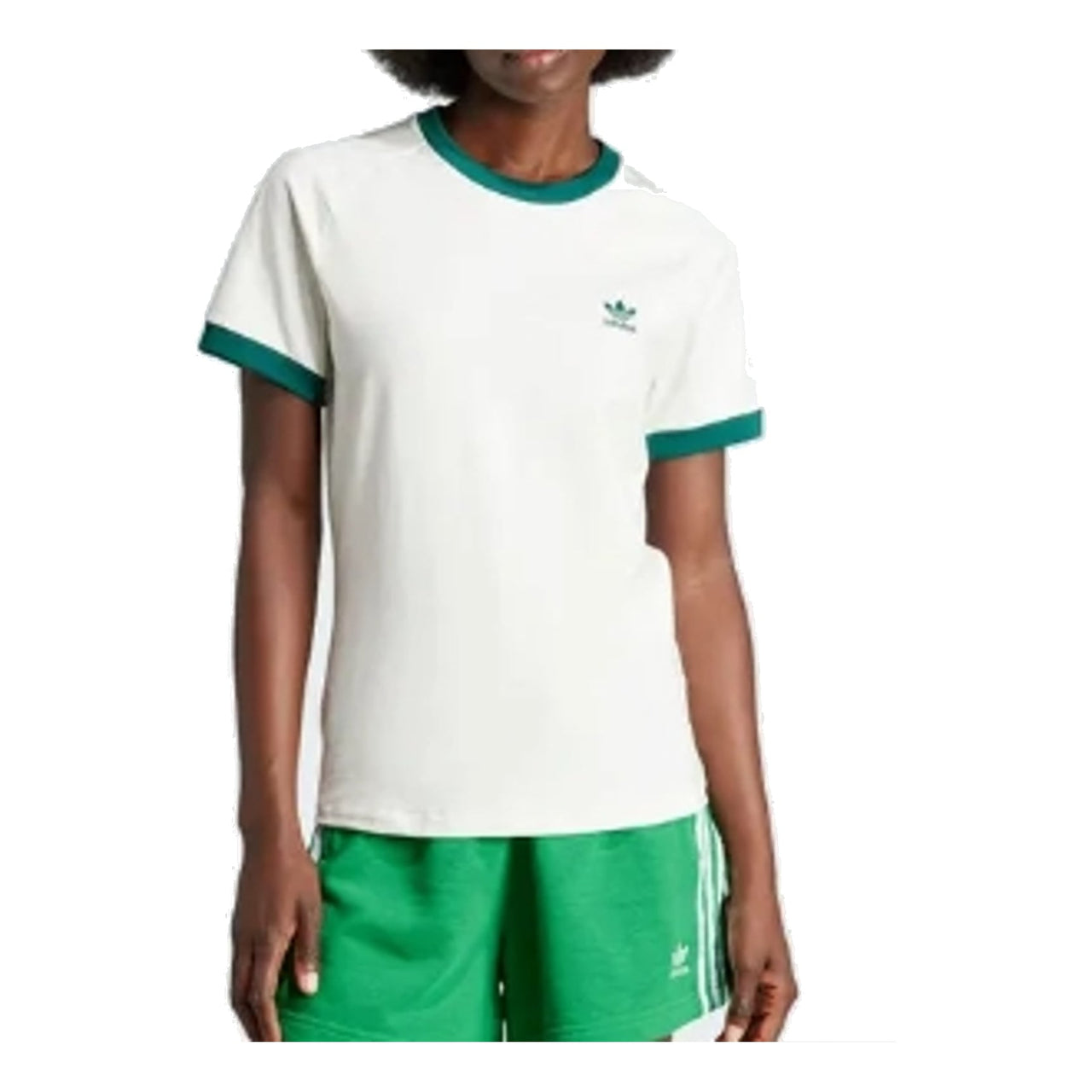 (WMNS) adidas originals Vrct Graphic T-Shirt Asia Sizing 'White Green' IN4110