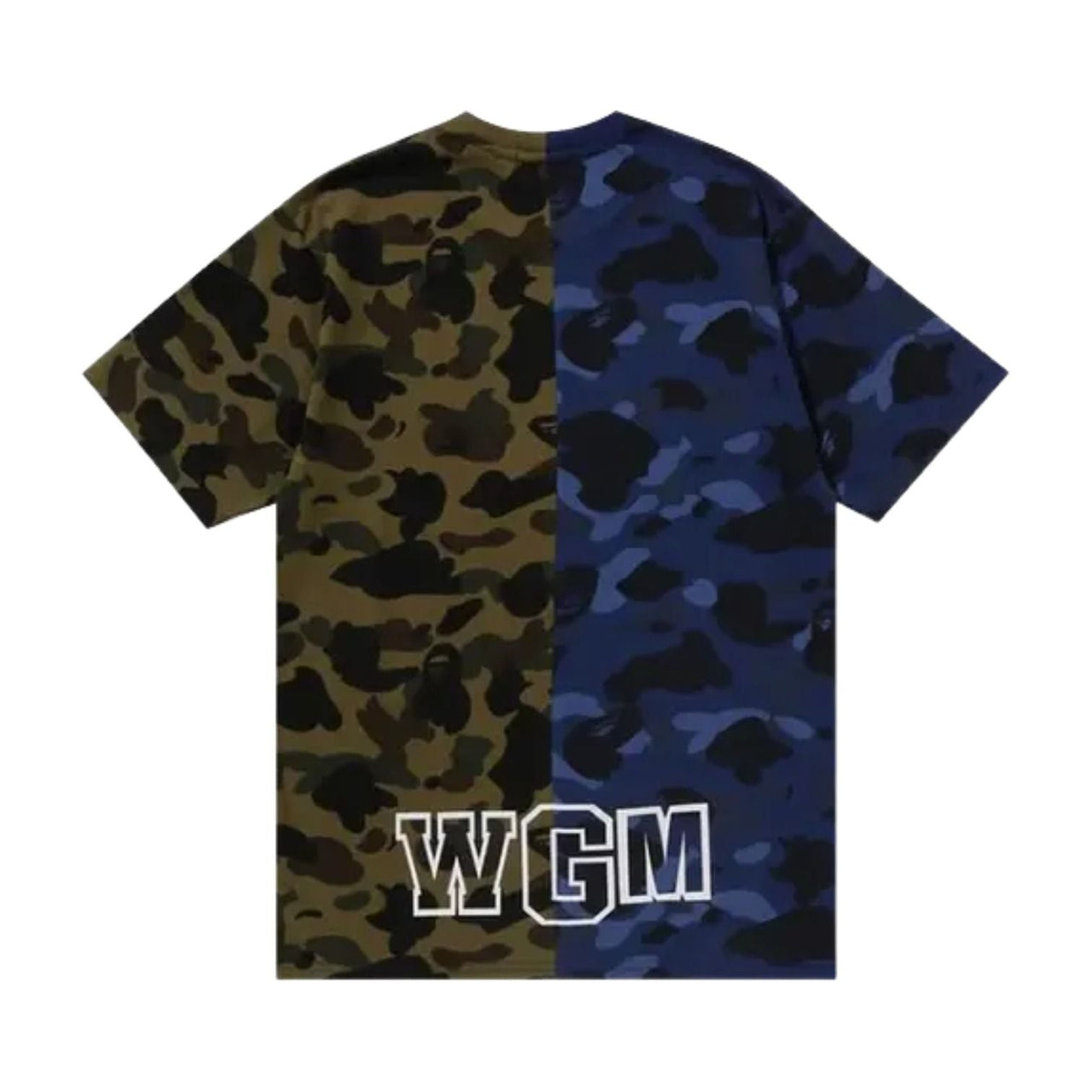 A Bathing Ape Split Camo Shark T-Shirt 'Navy' 1M30109009-NAVY