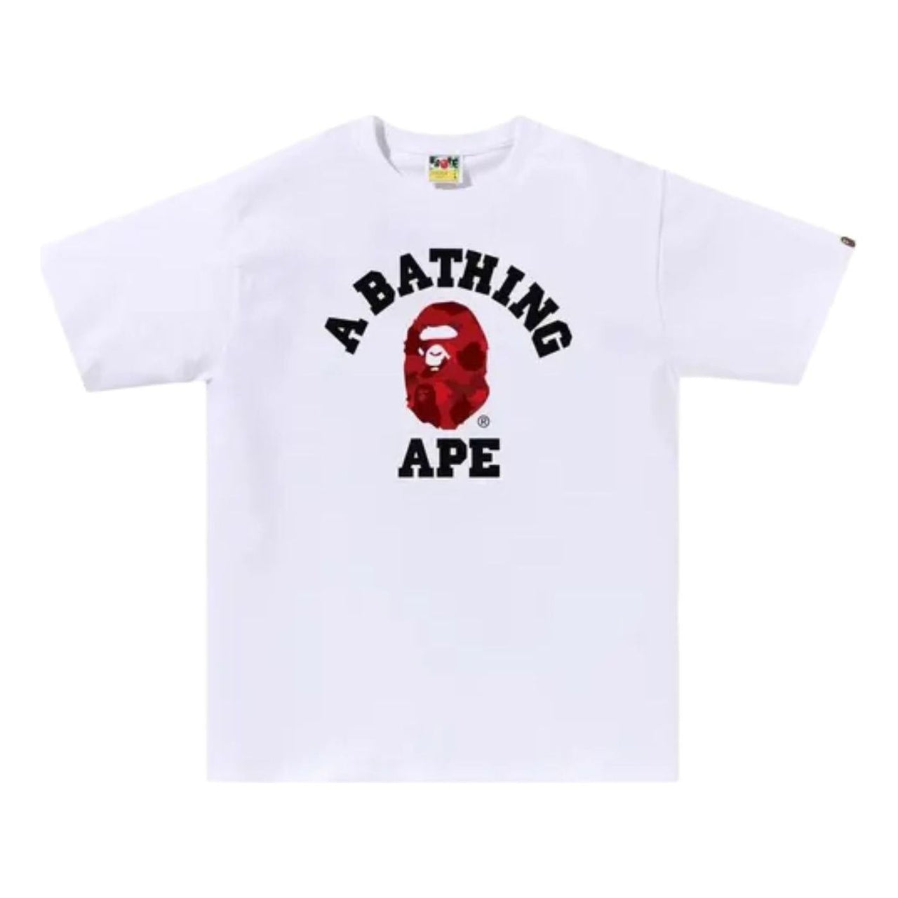 A Bathing Ape Color Camo College T-Shirt 'White Red' 1M30110019-WHITE-RED