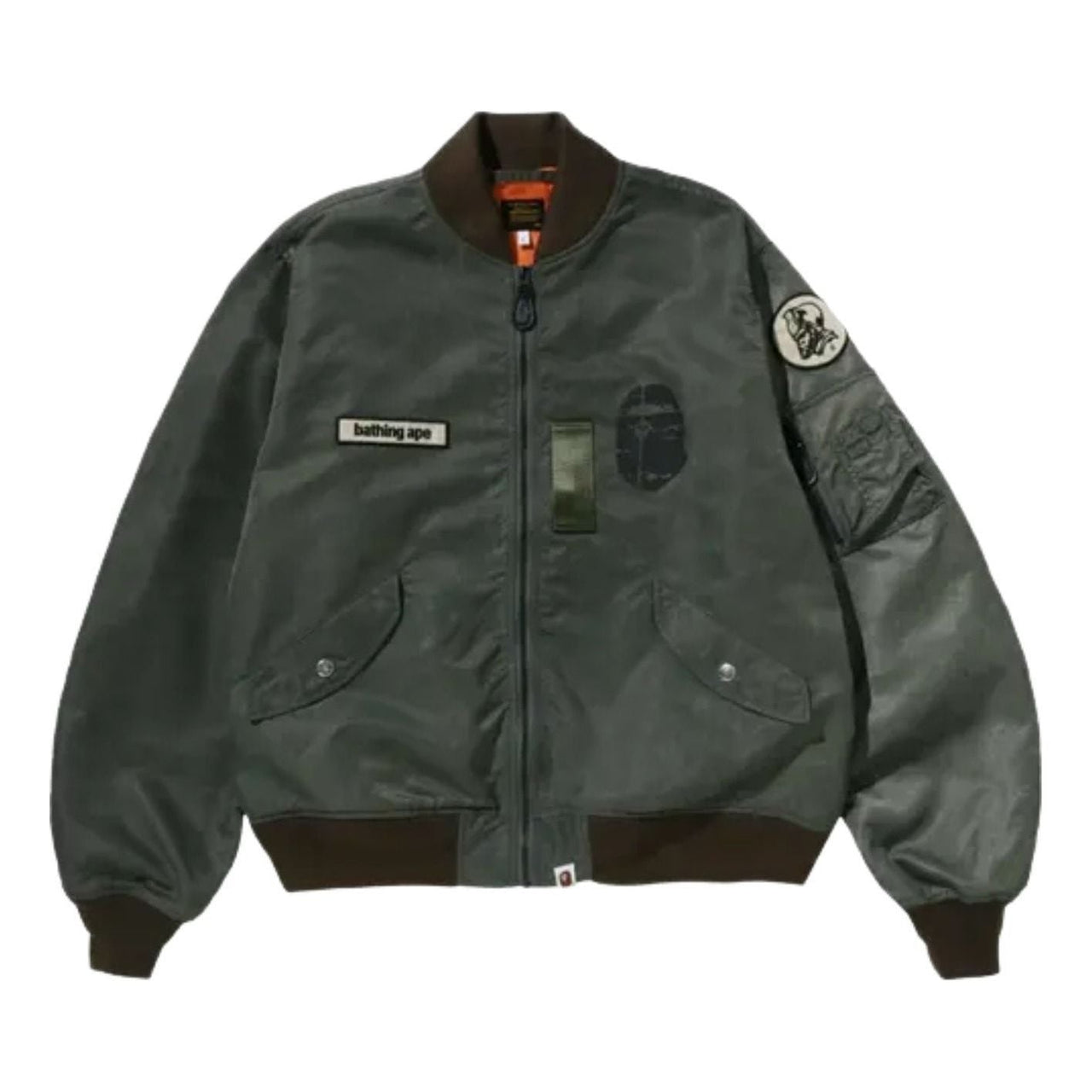 A Bathing Ape Multi Patch Bomber Jacket 'Olive Drab' 1M30140015-OLIVE-DRAB