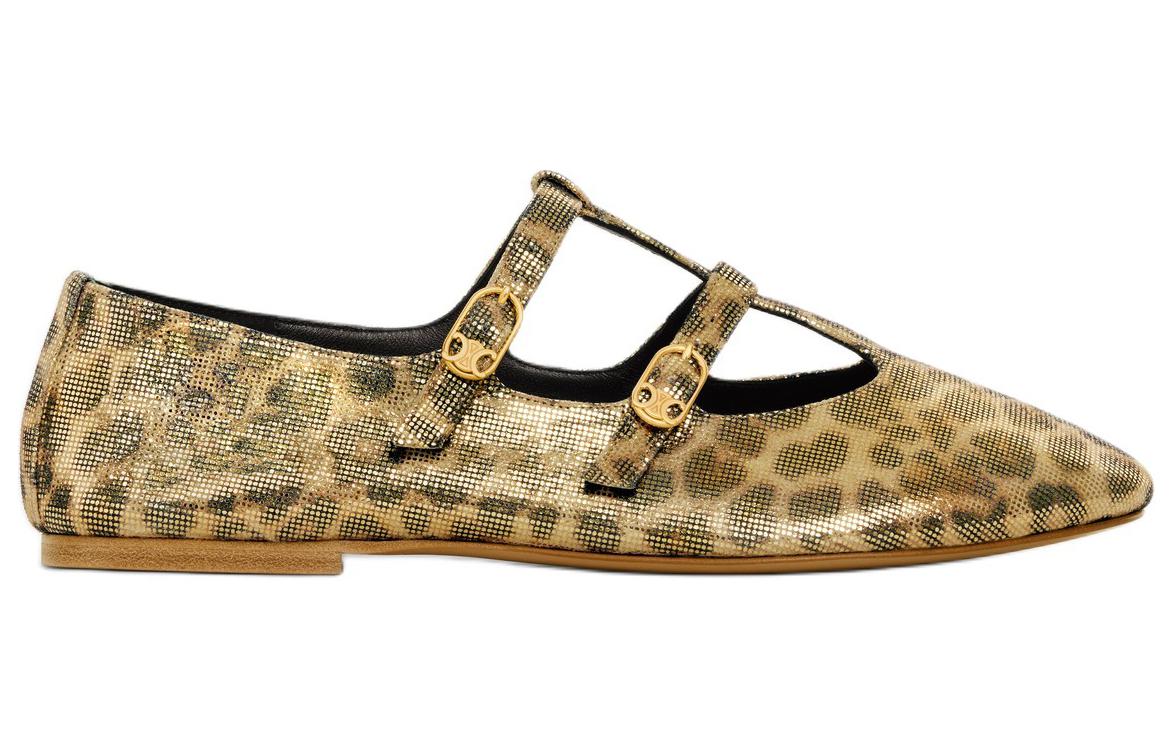 CELINE Casual Single Shoes Women's Gold Brown