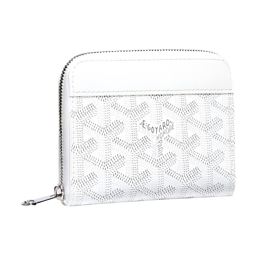 GOYARD MATIGNON Canvas With Leather Wallet Small Size Unisex White