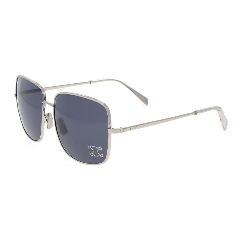 CELINE Rectangular Sunglasses Unisex Silver