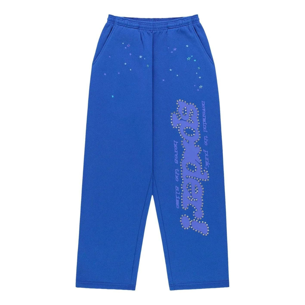 Sp5der Rhinestone Punk V2 Sweatpant 'Blue' SB027SS26BLU