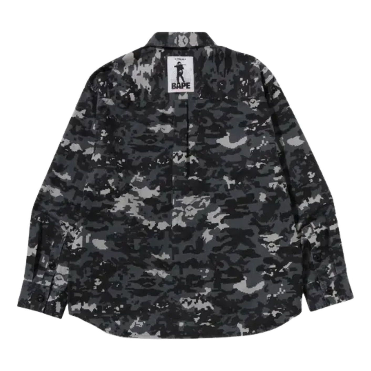 A Bathing Ape Multi Pixel Camo Military Shirt 'Black' 1M30-131-002-BLACK