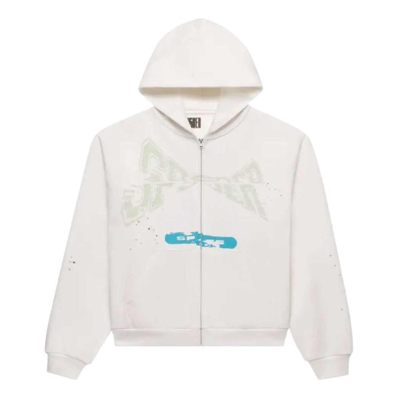 Sp5der T&F Zip Up Hoodies 'White' ST049SS26WHT