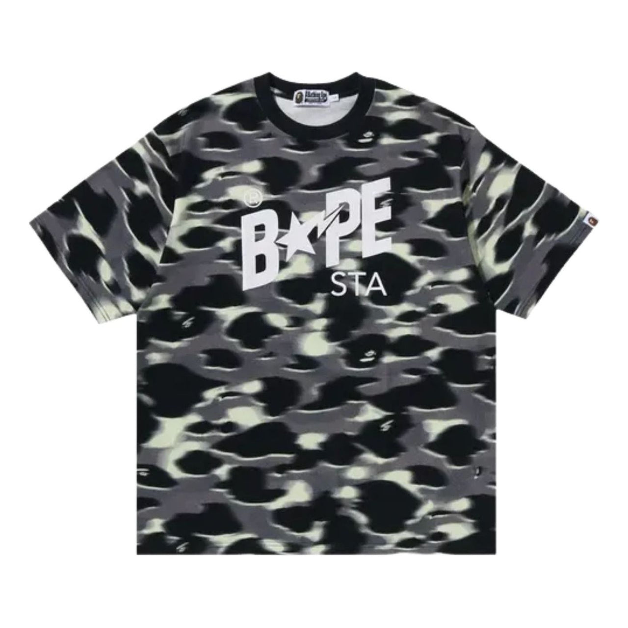 A Bathing Ape Screen Camo STA Logo Relaxed Fit T-Shirt 'Black' 1M30-109-304-BLACK