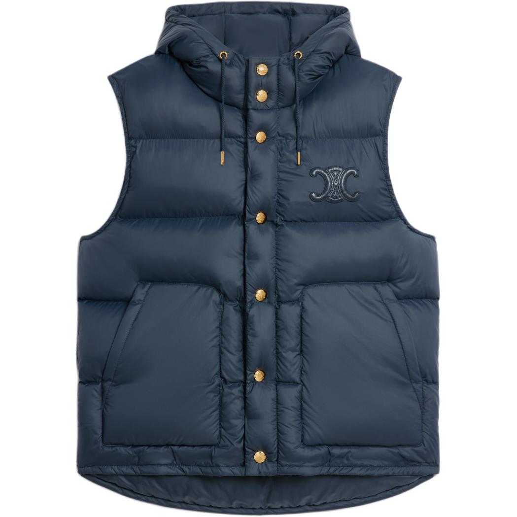 CELINE Oversized Sleeveless Down Jacket In Lightweight Nylon