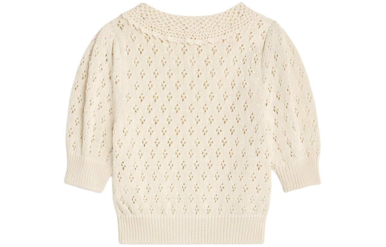 CELINE Cropped Cardigan In Pointelle Cotton