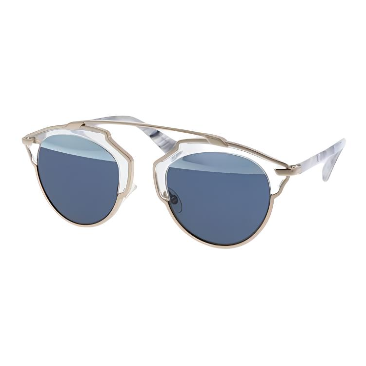 DIOR Acetate Irregular Shape Sunglasses Unisex Silver